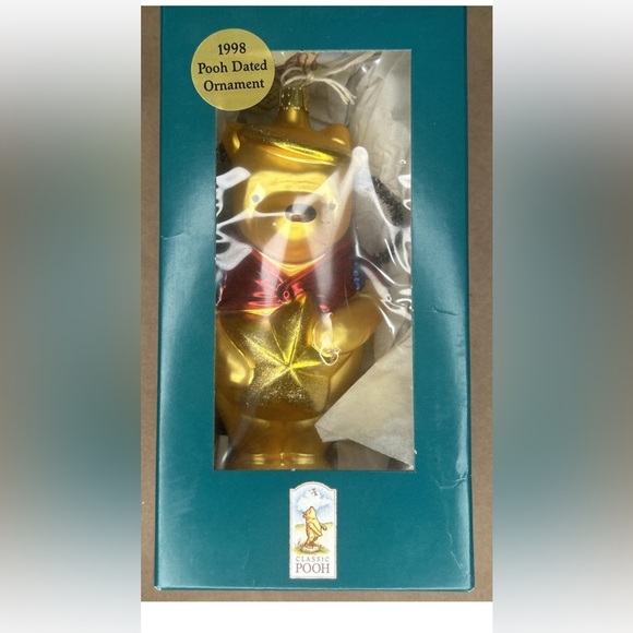1998 Winnie the Pooh Christmas Ornament blown glass - Picture 4 of 6